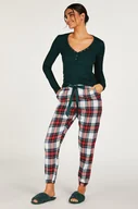 Bielizna nocna - Hunkemöller Petite Flanella spodnie od piżamy Biały - miniaturka - grafika 1