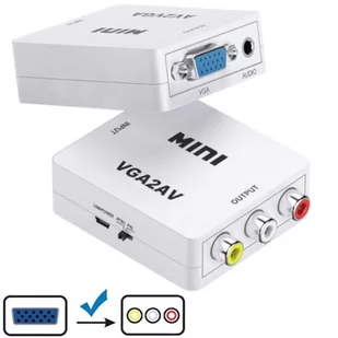 Adapter obrazu z Vga + jack 3,5mm na Av Rca audio - Adaptery i przejściówki - miniaturka - grafika 1