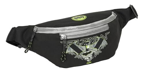 Safta BATMAN GAME OVER saszetka biodrowa z zewnętrzną kieszenią, idealna dla młodzieży i dzieci w różnym wieku, wygodna i wszechstronna, jakość i wytrzymałość, 23 x 9 x 12 cm, Czarny (Black), M,