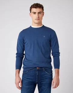 Wrangler Crew Knit Dark Denim W8A02Pxtg-Xl - Swetry męskie - miniaturka - grafika 1