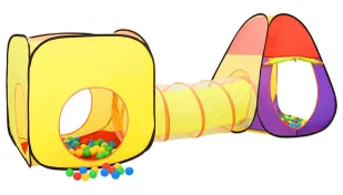 Kolorowy namiot do zabawy dla dzieci z tunelem E9-G01 - Namioty i tipi dla dzieci - miniaturka - grafika 1
