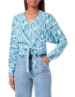 Kurtki damskie - Sookie Damska kurtka kopertowa z dzianiny 12425323-SO01, niebieska, wielokolorowa, XL/XXL, niebieski wielokolorowy, XL-XXL - miniaturka - grafika 1