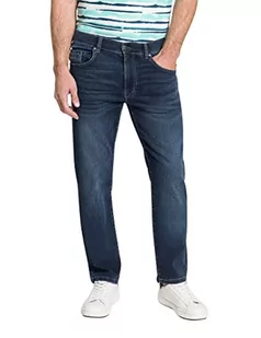 Pioneer Spodnie męskie z 5 kieszeniami, stretch dżinsy, niebieskie/czarne, Used Mustache, 36 W / 34 L, Blue/Black Used Mustache, 36W / 34L - Spodnie męskie - miniaturka - grafika 1