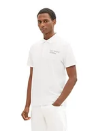 Koszulki męskie - TOM TAILOR Męska koszulka polo, 1036414, biała, M, 10332 – Off White, M - miniaturka - grafika 1