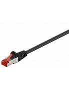 Kable miedziane - Wentronic 95518 kabel sieciowy Cat6 S/FTP (2 X wtyk RJ45, PIMF podwójnie ekranowany) Czarny 95518 - miniaturka - grafika 1