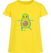 Bluzki dla dziewczynek - T-shirt z krótkim rękawem dla dziewczynki, z awokado, żółty 9-13 lat - miniaturka - grafika 1