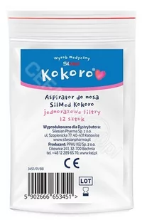 SilMed Kokoro filtry do aspiratora do nosa x 12 szt - Akcesoria medyczne - miniaturka - grafika 1
