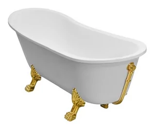 Besco WAO-160+ZL OLAYA wanna wolnostojąca 160 x 68nogi złote - Wanny - miniaturka - grafika 3