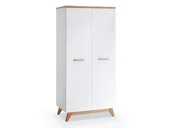 Szafy - Biała Szafa Dwudrzwiowa Bjorg Bg1 Do Pokoju Z Półką I Drążkiem - miniaturka - grafika 1