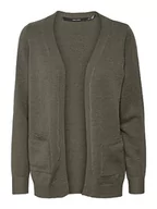 Swetry damskie - VERO MODA Damski VMLIE LS Pocket Cardigan GA NOOS kardigan z dzianiny, Kalamata/Detail:W. Melange, XXL, Kalamata/Detail:w. Melange, XXL - miniaturka - grafika 1