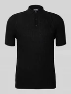 Koszulki męskie - Koszulka polo o kroju slim fit z fakturowanym wzorem - miniaturka - grafika 1