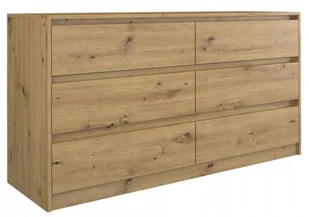 Komoda do sypialni, pokoju, K6, 140x40x75 cm, dąb artisan - Komody - miniaturka - grafika 1