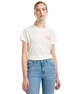 T-shirt Lee SMALL LOGO TEE 112363635 Ecru XS - Koszulki i topy damskie - miniaturka - grafika 1
