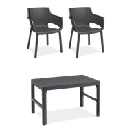 Meble ogrodowe - Meble na balkon ELISA/LYON Graphite 2+1 - miniaturka - grafika 1