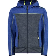 Kurtki męskie - CMP Melanżowa kurtka męska z kapturem ze stałym kapturem Knit Tech melanżowa kurtka polarowa Boy, Danube-czarna, 104 dla dzieci i młodzieży - miniaturka - grafika 1