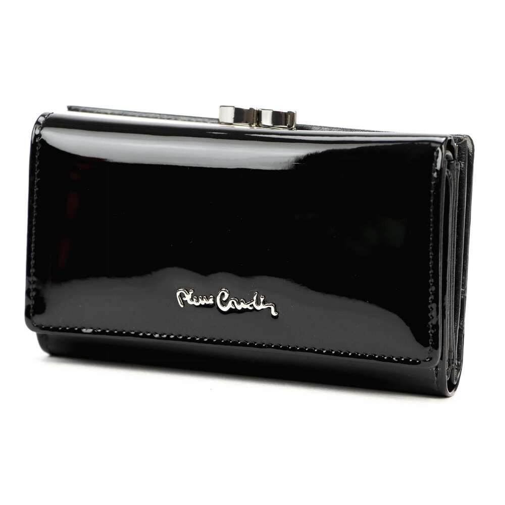 Portfel Damski Pierre Cardin 07 SHINY 108 Czarny Skórzany Lakierowany