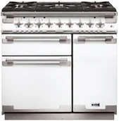 Kuchenki gazowo-elektryczne - Falcon Elise 90 Biały szczotkowany nikiel - miniaturka - grafika 1