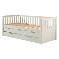Łóżeczka i kojce - Białe łóżko dziecięce z litego drewna sosnowego z wysuwanym łóżkiem, schowkiem i stelażem 90x200 cm Fritz – Vipack - miniaturka - grafika 1