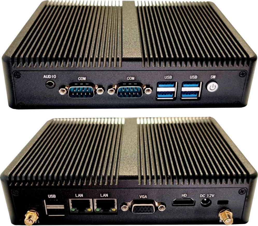 Komputer Eglobal Bezwentylatorowy mini PC M3 Intel J4125, HDMI, VGA, 2xCOM, 2xLAN, WiFi, BT, SIM M3-J4125S-8-256