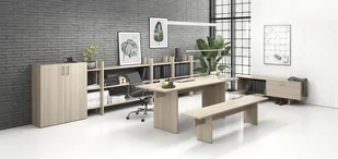 Ławka SOLID, 1800 x 400 x 443 mm, naturalny dąb - Biurka - miniaturka - grafika 4