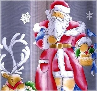 Mikołaj 300x150cm firana świąteczna (malowana) polski prod. WISAN - Firany - miniaturka - grafika 1