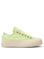 Trampki damskie - Converse Trampki Chuck Taylor All Star Lift Platform Ox A09913C Zielony - miniaturka - grafika 1