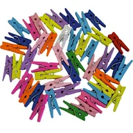 Spinacze i klipsy do papieru - [17114] Klamerki drewniane 2,5cm kolorowe 45szt - miniaturka - grafika 1