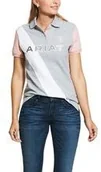 Koszulki jeździeckie - ARIAT Koszulka damska TARYN POLO SS20 - heather gray/bridal rose - miniaturka - grafika 1