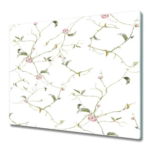 Stylowa Deska Do Krojenia ze Szkła 60x52 cm - Minimalistyczne kwiaty - Deski do krojenia - miniaturka - grafika 1