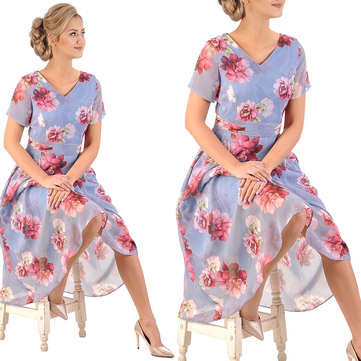 Sukienka Elena2 38 wizyta wesele komunia elegancka