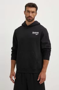 Reebok bluza Brand Proud męska kolor czarny z kapturem z nadrukiem 100076385 - Bluzy męskie - miniaturka - grafika 1