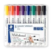 Staedtler 351 Lumocolor Whiteboard Marker, końcówka okrągła 2 MM, aufstellbare Box/zestaw promocyjny, wielokolorowa 4007817186244 - Markery do tablic - miniaturka - grafika 1