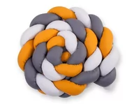 Ochraniacze do łóżeczka - Ochraniacz Warkocz Pleciony Do Łóżeczka Xxl - Szary-Musztardowy-Antracyt - miniaturka - grafika 1