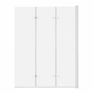 Parawany nawannowe - ADNaturalnie Parawan nawannowy trzyczęściowy składany SAJNO 100x150 cm szkło transparentne wykończenie BIAŁE z powłoką NANO SPW-003-100BI - miniaturka - grafika 1