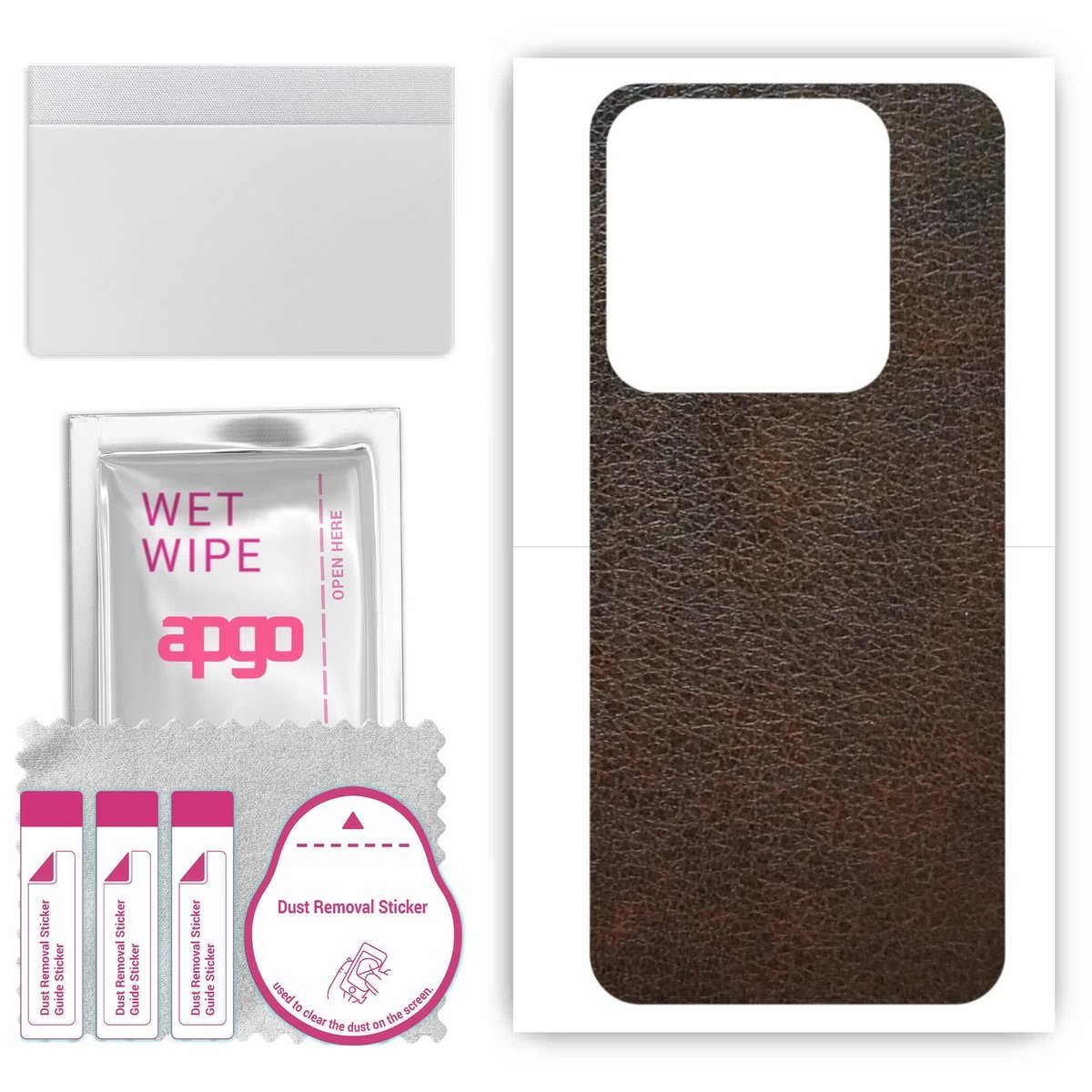 Folia naklejka skórka strukturalna na TYŁ do Xiaomi 14 Pro - Skóra Brązowa - apgo SKINS