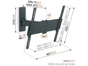 Vogel`s TVM 1423 obrotowy uchwyt do TV 32"-65" - Uchwyty do telewizora - miniaturka - grafika 5