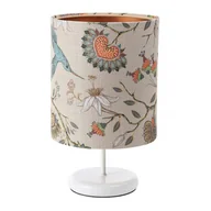 Lampy stojące - Biała lampka nocna z abażurem w kwiaty - 9X S386 A1-B24 - miniaturka - grafika 1