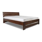 Łóżka - Łóżko HALDEN EKODOM drewniane : Rozmiar - 200x200, Szuflada - 2/3 długości łóżka, Kolor wybarwienia - Ciemny Orzech - miniaturka - grafika 1