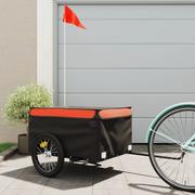 Przyczepki rowerowe - vidaXL Przyczepka rowerowa, czarno-pomarańczowa, 45 kg, żelazo - miniaturka - grafika 1