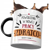 Kubki - Kubek Czarny na Pożegnanie z Pracy Na Prezent z Nadrukiem ze Zdjęciem + Opakowanie na prezent (wzór 04) - miniaturka - grafika 1