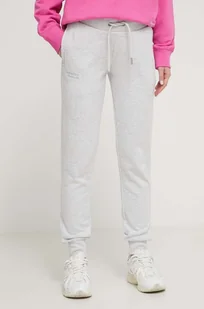 Superdry spodnie dresowe kolor szary melanżowe - Spodnie damskie - miniaturka - grafika 1