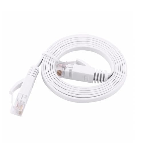 PNI Płaski kabel sieciowy S/STP CAT7 U7030W, 2 x RJ45, 4 pary przewodów, 32AWG, miedź, 10 Gb/s, 600 MHz, 3 m, biały