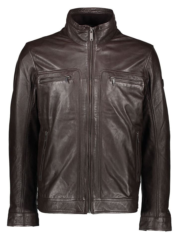 Bugatti Skórzana kurtka w kolorze brązowym