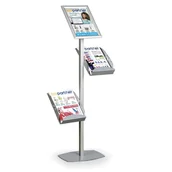 Systemy ekspozycyjne i znaki informacyjne - B2B Partner Stojak na ulotki z ramą zatrzaskową A3 + 2x A4 12523 - miniaturka - grafika 1