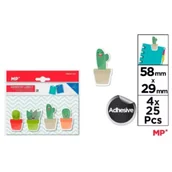 Etykiety samoprzylepne i bloki etykiet - Karteczki samoprzylepne kaktusy 4x25szt - miniaturka - grafika 1