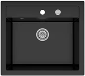 Zlewozmywaki - Kernau Zlewozmywak granitowy KGS I 60 1B Retro Deep Black - miniaturka - grafika 1