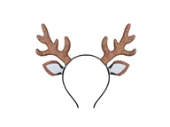 Dodatki do strojów karnawałowych - Opaska brokatowe rogi renifera z uszami - 1 szt. - miniaturka - grafika 1