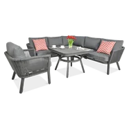 Zestaw mebli FOCUS GARDEN SALVADOR DINING, szary, 3 elementy