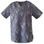 Odzież medyczna - Bluza medyczna damska fartuch kolorowy wzorek 1071 XXL - miniaturka - grafika 1