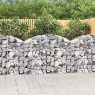 VIDAXL Łukowaty kosz gabionowy 150x30x100/120 cm, galwanizowane żelazo - Ogrodzenia - miniaturka - grafika 1
